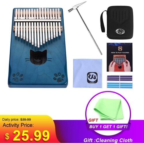 Walter.t WK-17MS 17-key Kalimba Thumb Piano Portable Kalimba Mbira Maple Wood with Carry Bag Tuning Hammer Musical Gift