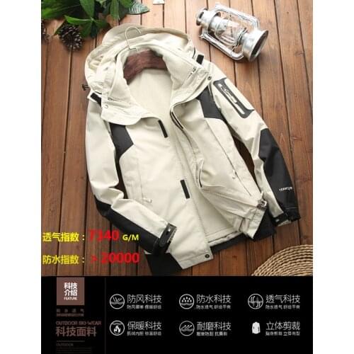 Three-in-One Removable Ski Jackets Waterproof Windproof thermal Coat Hiking Camping Climbing Mountain Snowboard Winter Jacket