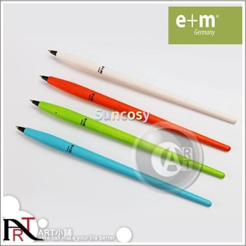 E+M Ballpoint Pen 0.7mm , Slim Ergonomic Shape, Birch Ball Point Pen Colored Wood Pole, School Supplies