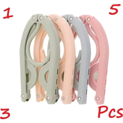 1/3/5Pcs Retractable Folding Clothes Hanger Travel Portable Drying Racks Clothing Storage Drying Folding Pants Cloth Skirt Rack