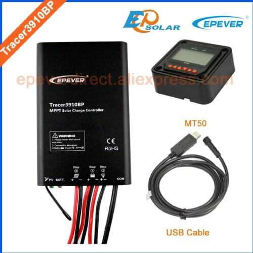 Tracer3910BP Max Solar panels system 24V 390W mppt ep series Solar controller 15A USB cable with MT50 remote Meter charger 12V