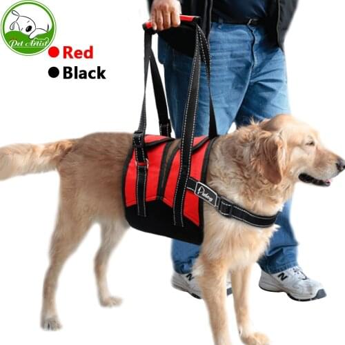 Reflective Nylon Pet Dog Lift Harness Mesh Padded Adjustable Medium Large Pets Lifting Vest For Old Injured Dogs With Handle