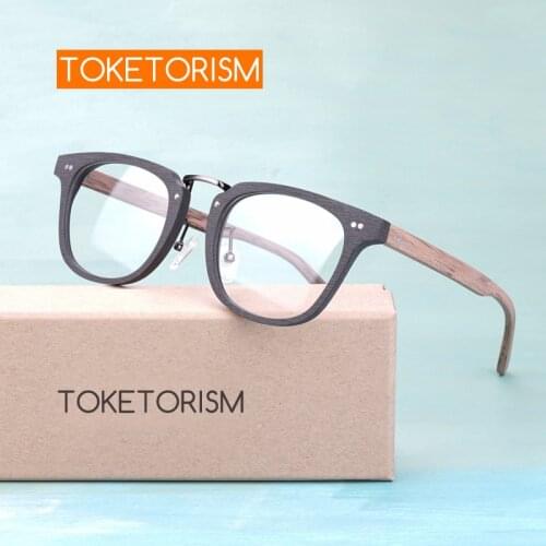 Toketorism trendy Artificial Wood Grain optical glasses frame men women vintage acetate eyeglasses 520