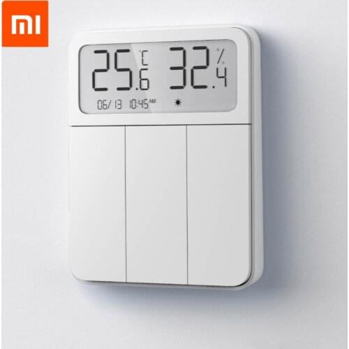 Xiaomi Mijia Smart Wall Switch Light Remote Control Wireless 3 Key Switchs with temperature and humidity LCD digital screen