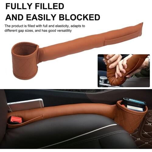 Universal Car Seat Gap Filler Pad Waterproof PU Leather Seat Crevice Organizer Stop Pad Cup Holder Trash Can Car Seat Organizer