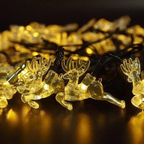 Waterproof LED Solar Fairy String Light The Deer Solar Powered Light for Garden Bar Christmas New Year Decoration 4.8M 20LEDs