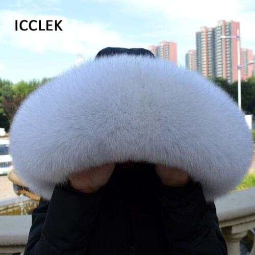 100% Real Fox Fur Collar Winter Down Coat Jacket Hood Decoration Fur Collar Women Warm Luxury Collar Scarves