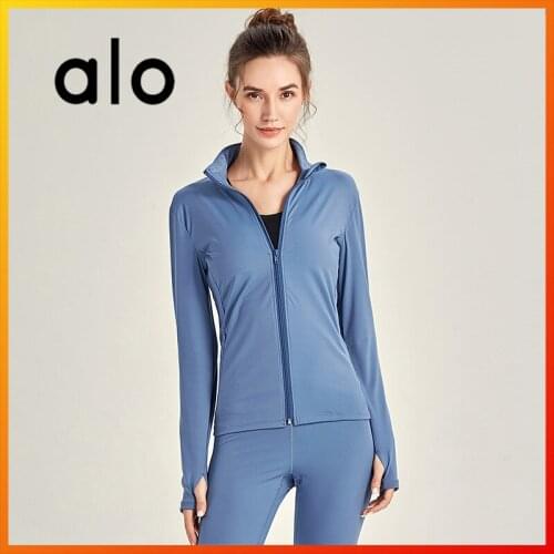 Alo Yoga Womens Training Jacket Outdoor Sports Long Sleeve Fitness Running Sports Jacket Womens Sportswear Training Suit