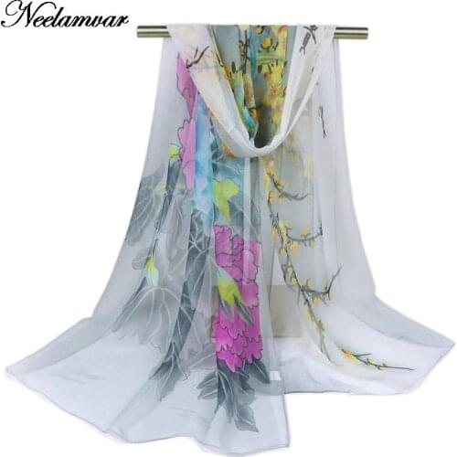 2019 hot wonderful flower long soft scarfs wrap shawl for elegant women scarf girls scarves shawls free shipping