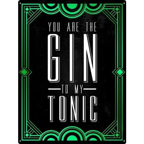 Tin Sign Gin To My Tonic Drinking 20x30cm