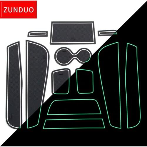 ZUNDUO Anti-Slip Gate Slot Mats for Renault CAPTUR Captur 2013 - 2017 Accessories Door Pad Cup Mat Rubber Coaster Car Sticker