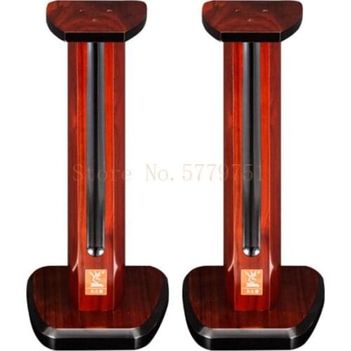 1 Pair Wooden HiFi Audio Tripod Full Paint Bookshelf Speaker Stand Bracket