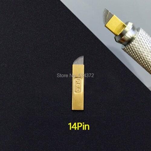 12/ 14Pins PCD Microblading Needles Permanent Makeup Manual Eyebrow Blade Needles For 3D Embroidery Manual Tattoo Pen