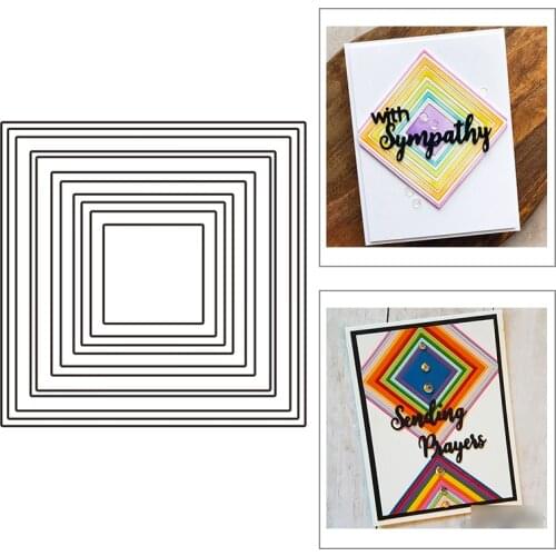 2021 New Square Background Metal Cutting Dies For DIY Craft Making Layered Greeting Card Album and Scrapbooking No Stamps Sets