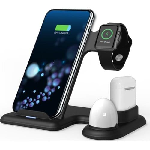 Sanyi Intelligent Night Lamp 4 In 1 Wireless Charger Station Night Lighting Fast Charging Dock Station for Apple Watch LED Light