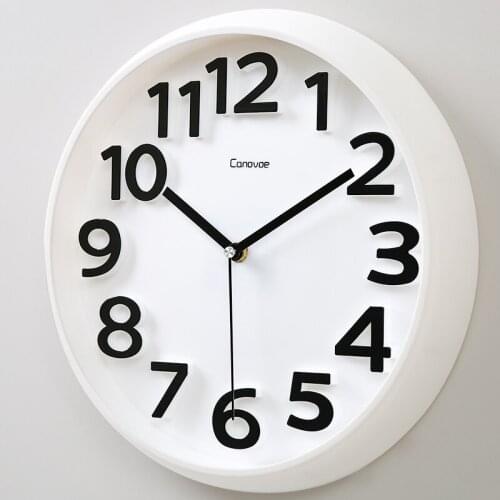 Silent Quartz Wall Clock Modern Design Simple Loft Style Wall Clock White Watch Kids Kitchenround Wall Clock Quartz Silent 60