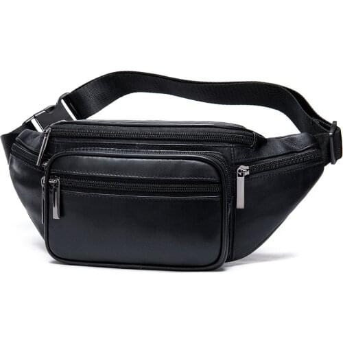 Brand mens waist bag leather mens 2021 fashion chest bag mobile phone sports travel shoulder bag