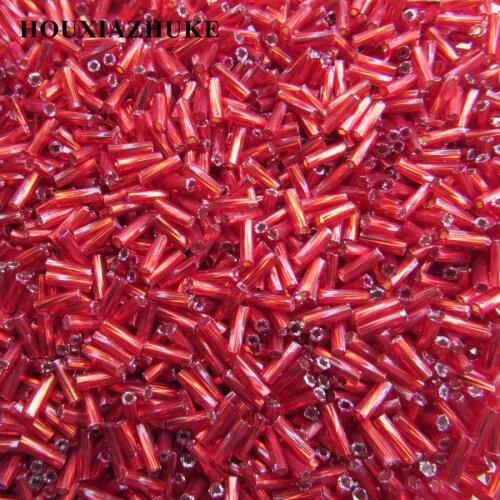 6 mm length dyeing glass twisted bugle seed beads for handmade appliques decorations