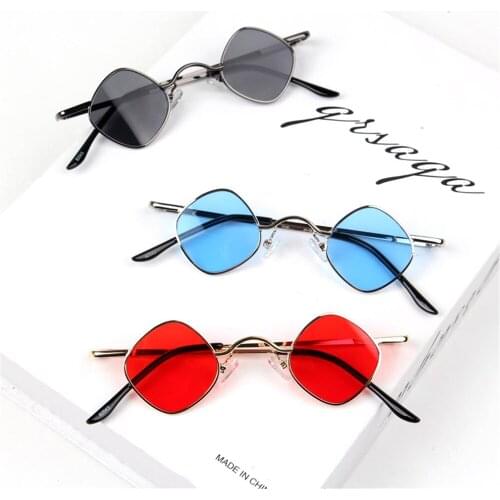 Children Vintage Sunglasses Rhombus Metal Small Frame Steam Punk Sun Glasses Anti-uv Car Eyewear Trendy Street Shooting Glasses