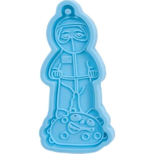 K3ND Angel in White Souvenir Keychain Epoxy Resin Mold Hanging Pendant Silicone Mould DIY Crafts Jewelry Necklace Casting Tools