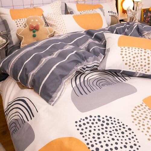 Nordic Style Abstract Geometric Design Pure Cotton 3/4pcs Bedding Set King Queen Size Bedroom Quilt Cover Sheet And Pillowcase