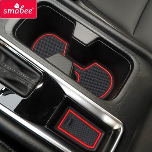 Smabee Gate Slot Cup Mat for Nissan Sentra 2020 Cup Holder Anti-Slip Door Groove Mats Non-slip Pad Accessories Rubber Coaster
