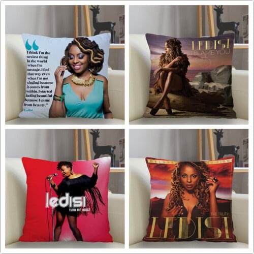 Musife Custom ledisi Pillowcase Home Decoration 45*45cm Zipper Square Pillowcase Throw Pillow Cover Drop Shipping