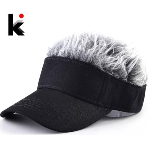 Unisex Wig Baseball Cap Men Summer Outdoor Snapback Hip Hop Baseball Hat Casual Sport Golf Visor Sunbonnet Adjustable Black Bone