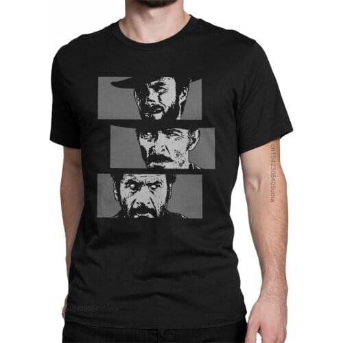 Blondie Angel Eyes Tuco The Good The Bad And Ugly T Shirt Mens Pure Cotton Tshirt Cowboy Tee Shirt for Men Camisas