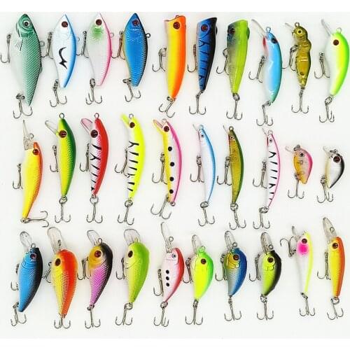 30Pcs/Set Fishing Lure Set Fishing Hard Bait Mini Minnow Floating Swing Crankbait Crazy Wobblers Artificial Bionic Crank Lures