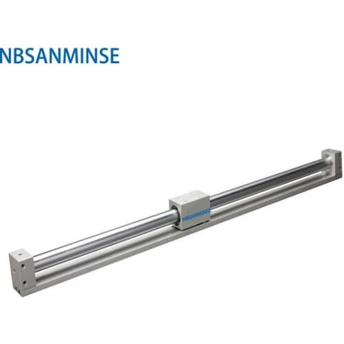 NBSANMINSE CY3R 25mm Bore Magnetically Coupled Rod less Air Cylinder SMC Type Pneumatic Compressed Air Cylinder Rubber bumper