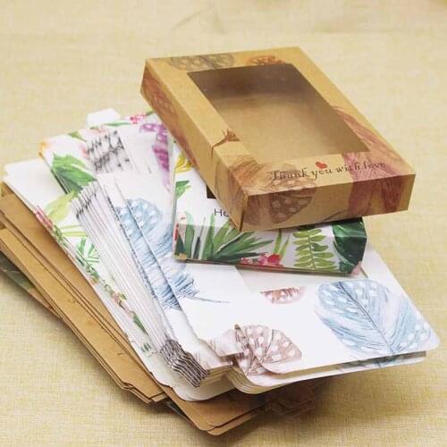 Newest Kraft Paper flower pattern Candy Box with Window DIY thank you marbling Wedding Birthday Christmas gifts package box