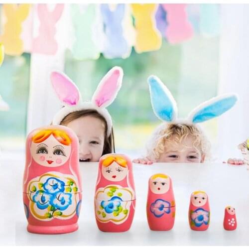 Novelty Russian Nesting Wooden Matryoshka Doll Set Hand Painted Decoration Russian Nesting Dolls Lovely Baby Toy Girl Doll