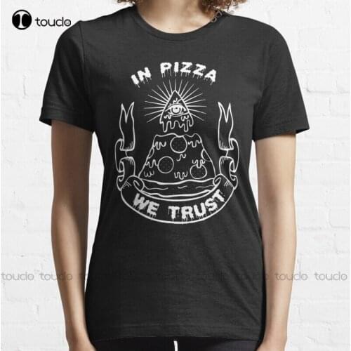New In Pizza We Trust - Black And White Version T-Shirt Cotton Tee Shirt S-5Xl Unisex mens muscle shirt