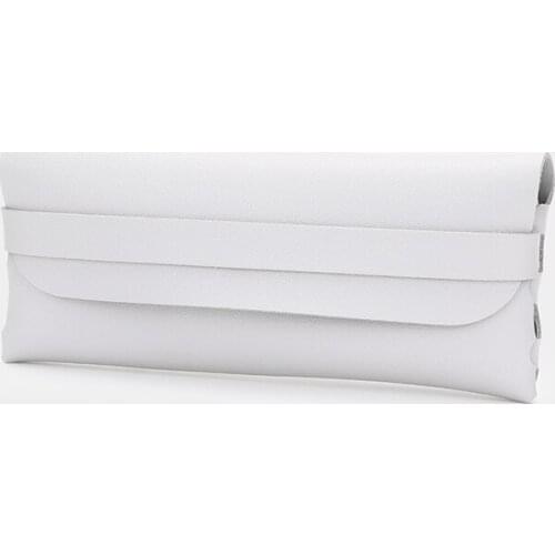 Simple small fresh solid color leather pencil case large capacity student female Korean pencil stationery pencil case