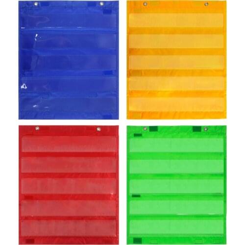 Teacher Class Schedule Magnetic Pocket Chart Double-Sided 5+2 Pocket Wall Hanging Office Schedule Pocket Chart Activity