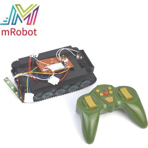 DIY Assembled Tank Model with Remote Control Robot Chassis Smart RC Robot Kit Crawler Caterpillar Vehicle for Children