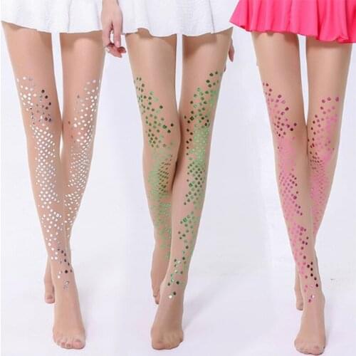 Sexy Ultra-thin Women Mermaid Stockings Transparent Women Winter Pantyhose Slim Shine Dot Tights Ladies Clubwear