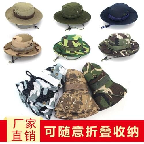 Outdoor sunscreen sun shading round edge hat mountaineering hat CP camouflage jungle hat Benny hat fisherman hat men and women