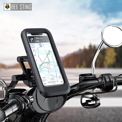 Waterproof Bike Phone Holder Case Universal Motorcycle Bicycle Mount 360 Rotation Adjustable Handlebar Clip Stand Dust and Drop