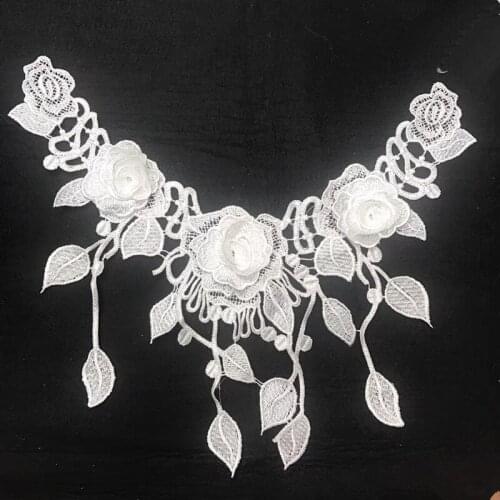 Common size polyester embroidery guipure collar applique,embroidery decoration collar,XLF171228A