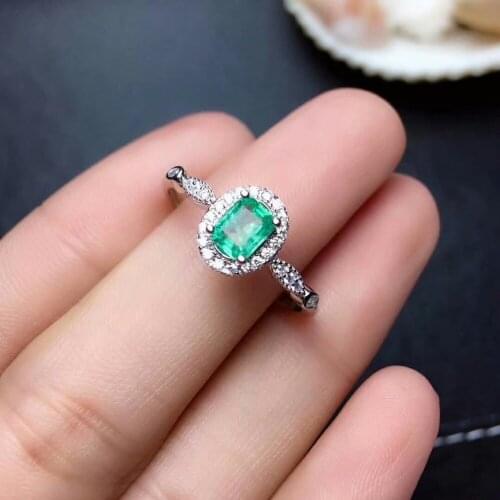 Shilovem 925 sterling silver green Emerald Rings fine Jewelry Customizable women trendy wedding open wholesale mj0405099agml