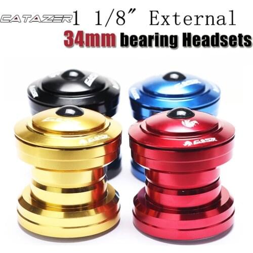 1 1/8" 34MM MTB Bike Headset Bearings Top Cap Cover Spacer Mountain Bicycle Threadless External Sealed Cartridge Stem 28.6 Fork
