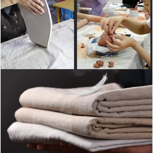 1M Pottery Special Linen Cloth Thick Hessian Cotton Linen With Chinese Pattern DIY Pottery Clay Printing Texture Sculpture Tools