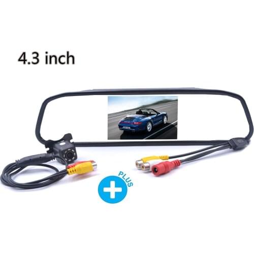 1PCS Car Auto 4.3 Inch TFT-LCD HD Monitor Screen 2 Video Input Car Reversing Image Display With 8 LED Light Car Rear View Camera