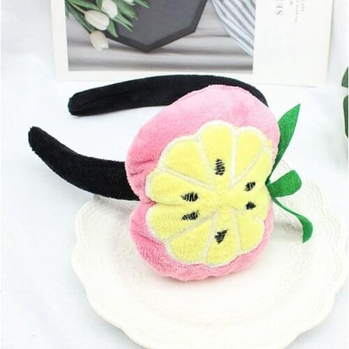 1 pcs Cartoon Plush Stuffed Animal Elephant Marmot Hair Hoop Cute Colorful Fruits Avocado Peach Hair Band Hair Accessories