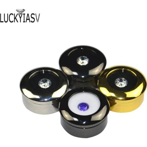 10pcs/lot Round Stainless Steel Diamond Display Box High Quality Metal gemstone Cases Diamond Storage Organizer Gift Box 3*1.7cm