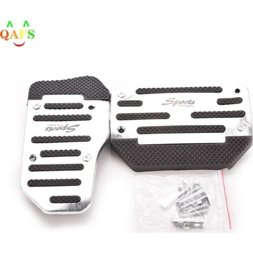 2pcs/set Universal Non Slip Aluminum Rubber Automatic Transmission Car Pedal Cover Set For Brake Accelerator Blue Silver Red