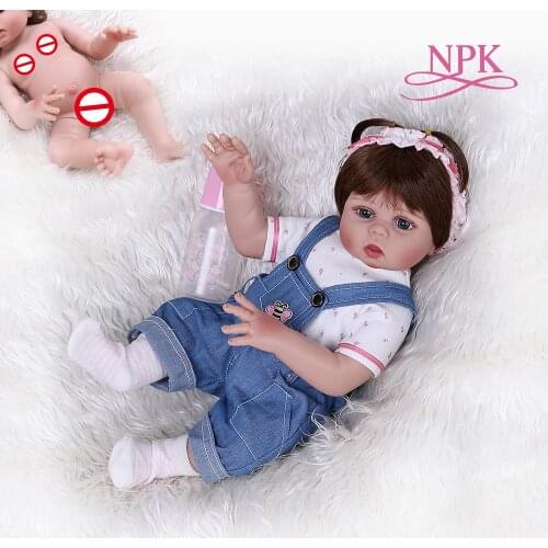 48CM premie bebe doll reborn baby girl doll full body soft silicone lifelike soft baby doll Bath toy Anatomically Correct