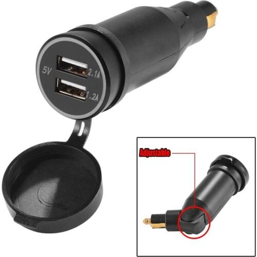 5V 3.3A Dual USB Power Adapter Plug for Motorcycle BMW Hella Charger Socket Adjustable Angle